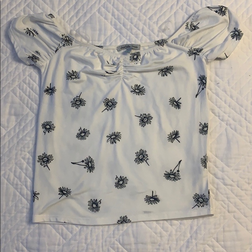 Charlotte Russe Off the Shoulder Crop Top